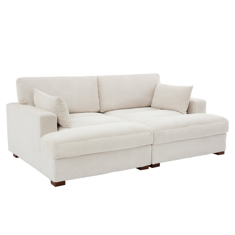 Bentura 213.1Cm Recessed Arms Modular Sleeper, Beige