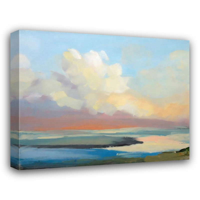 «Beach Sunset» par Stephen Chambers - reproduction d'art sur toile tendue, H 15 po x l 18 po x P 1,5 po