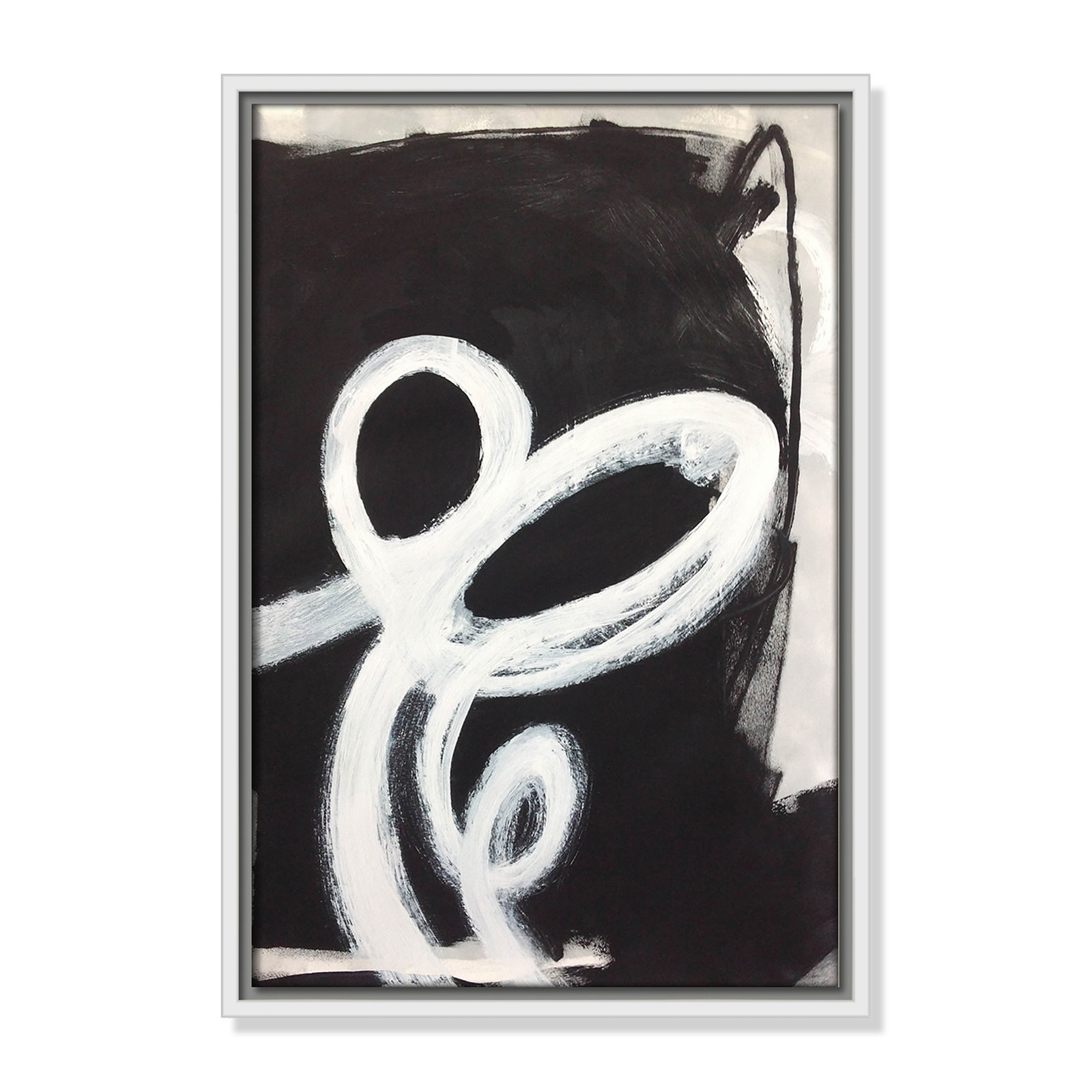 Bronte "Swirly Swirls II" Print, 19.5" H x 13.5" W x 2" D, White Floater Framed, No Mat