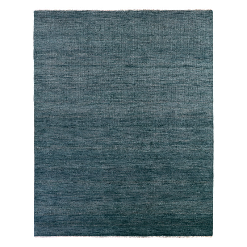 Jaipur Living Origin SAG13 Handknotted Solid Dark Blue Area Rug (10'x14'), Rectangle 1' x 12'