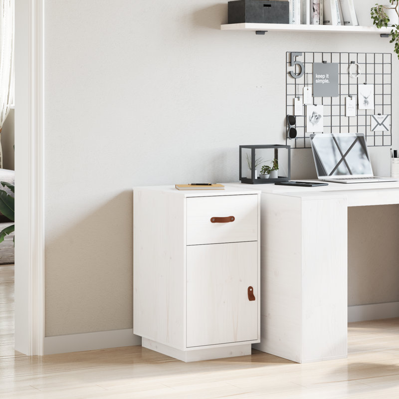 Maiza Solid Wood Computer Desk, White