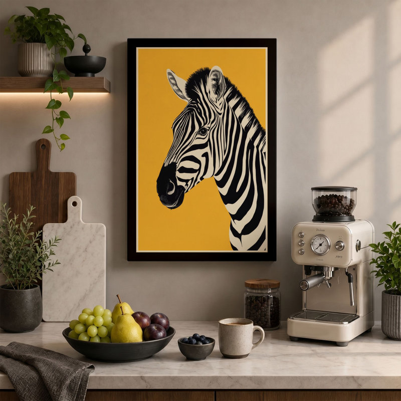Striped Profile Graphic - Wrapped Canvas, 30x20 - 76.2 x 50.8 cm, Sage Border