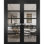 Portes doubles françaises massives Quadro 4522 Noir mat avec vitrage clair, cadre en bois massif, portes robustes pour placard ou chambre à coucher, 48 x 80 (2 x 24 x 80)