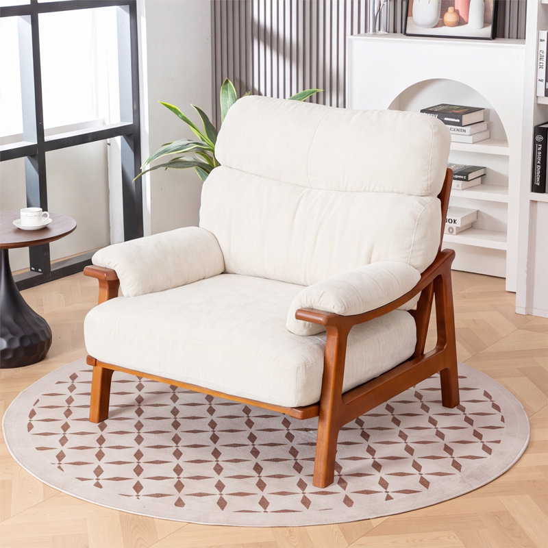Fauteuil d'appoint Cozy Modern Chenille, Beige