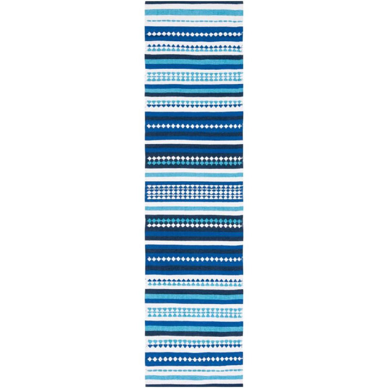 Brhianna Hand Woven Cotton Striped Rug, Runner 2'3" x 9'