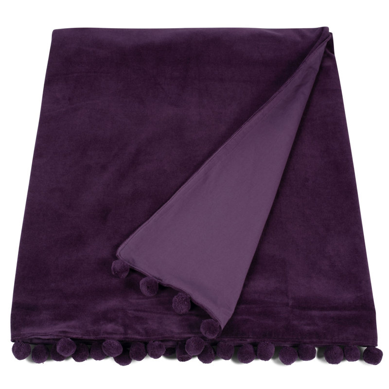 Reith Hand Woven Throw Blanket, Aubergine purple