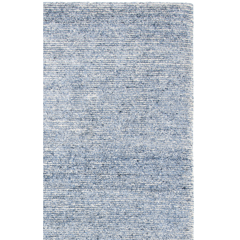Haddan Hand Tufted Viscose/Wool Rug in Blue, Rectangle 5' x 8'