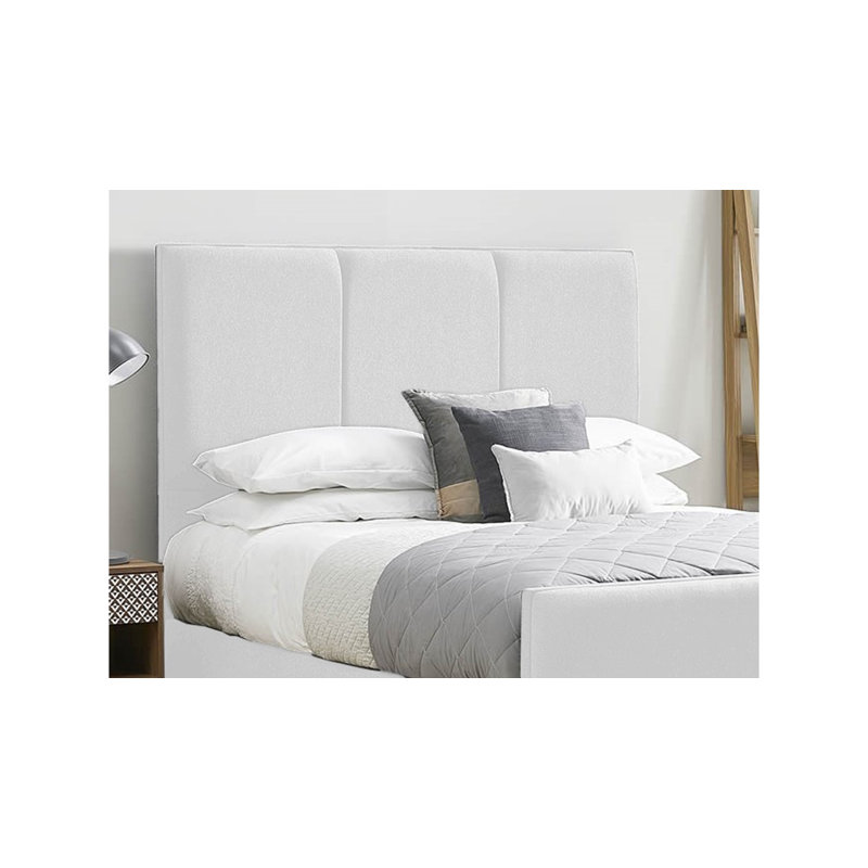 Ledley Kailua Upholstered Bed Frame - Plush Velvet with Headboard and Sprung Slats, White, Double (4'6)