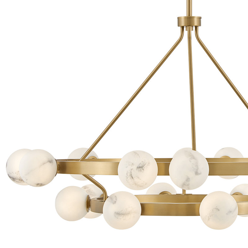 Selene 48" 18-Light Modern Two-Tier Chandelier w/ Swirled Glass