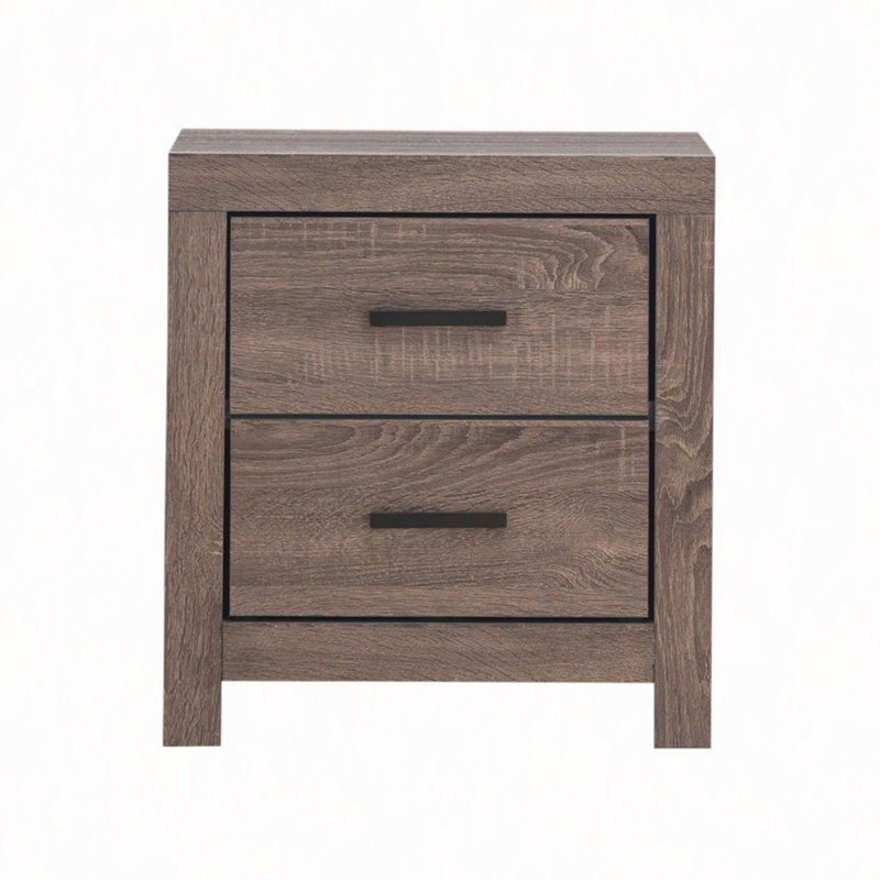 Table de chevet, table de chevet en bois 2 tiroirs