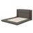 Floor Upholstered Platform Bed With Extended Wood Headboard & Bedside Shelf-1754063120