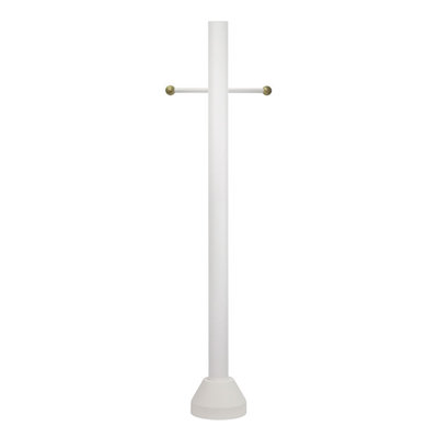 Solus 6 ft. Surface Mount Lamp Post with Decorative Cross Arm and Aluminum Base Cover