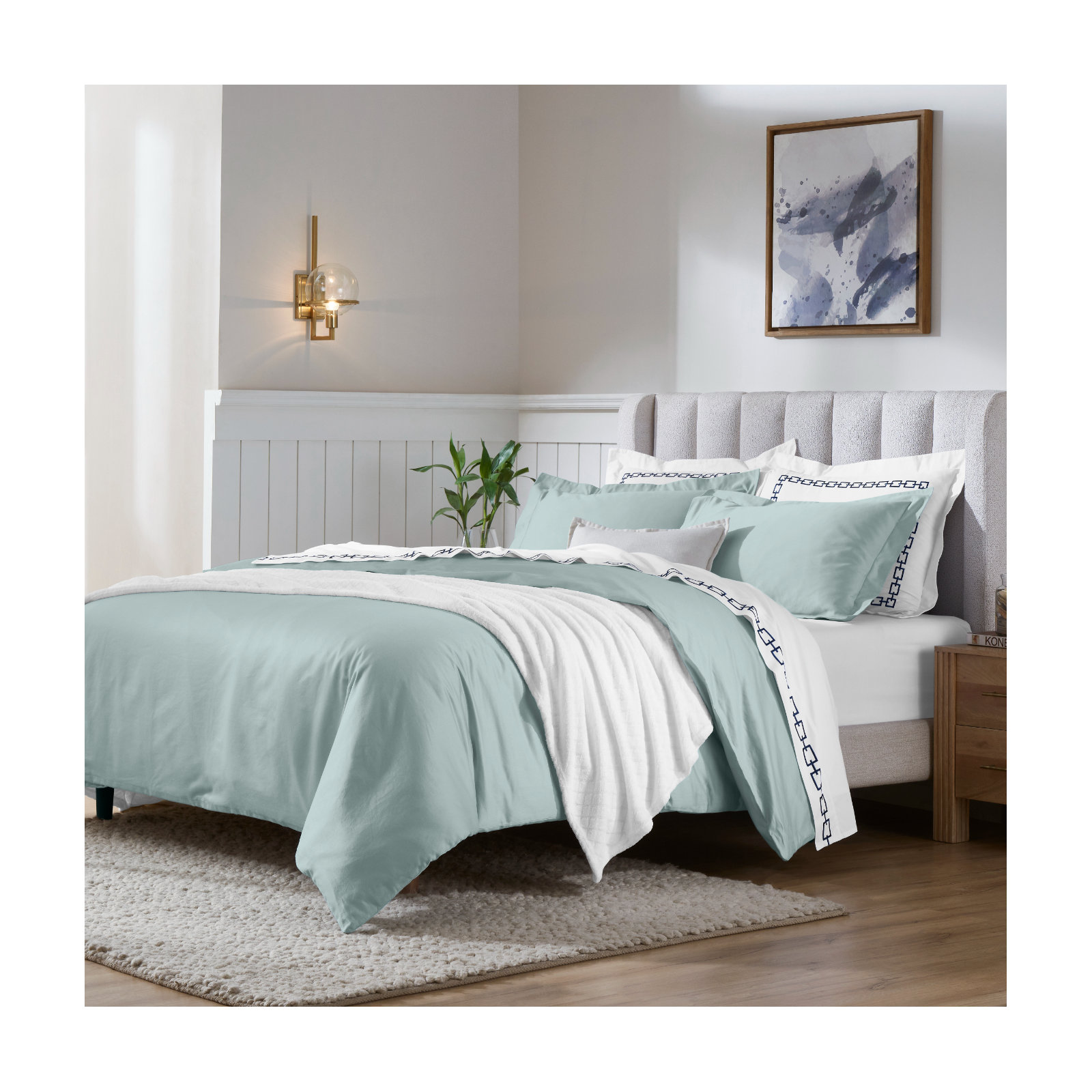 Duvet Cover Set, Teal, King/California King Duvet Cover + 2 King Shams