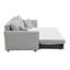 Canapé modulaire moderne en chenille gris avec canapé-lit et espaces de rangement spacieux