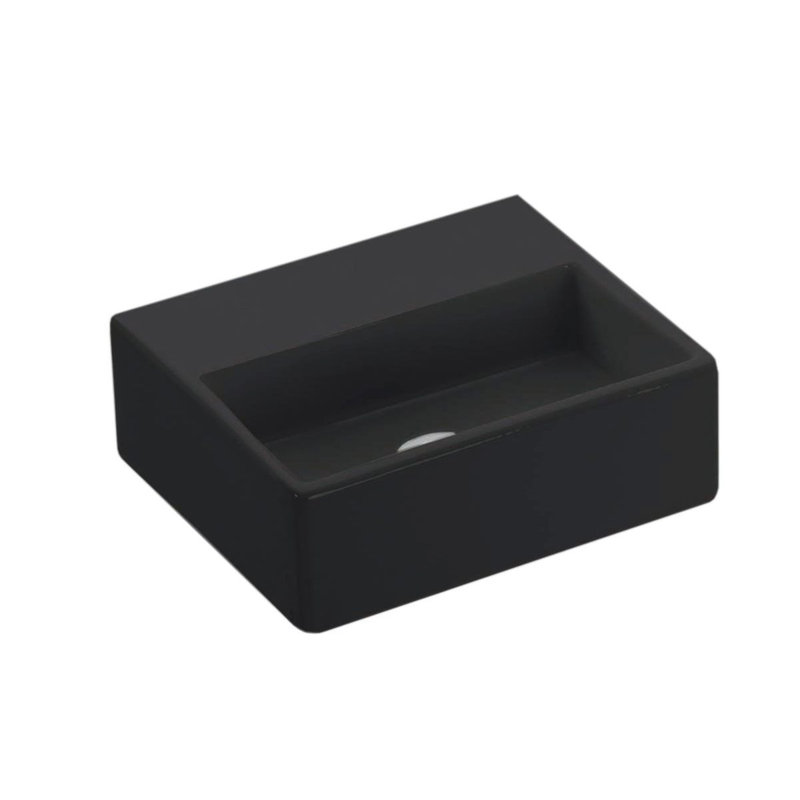 Quattro 13'' L Bathroom Sink, Glossy Black