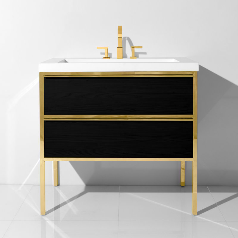 Ensemble de meuble-lavabo simple 30 po Mikita, Or