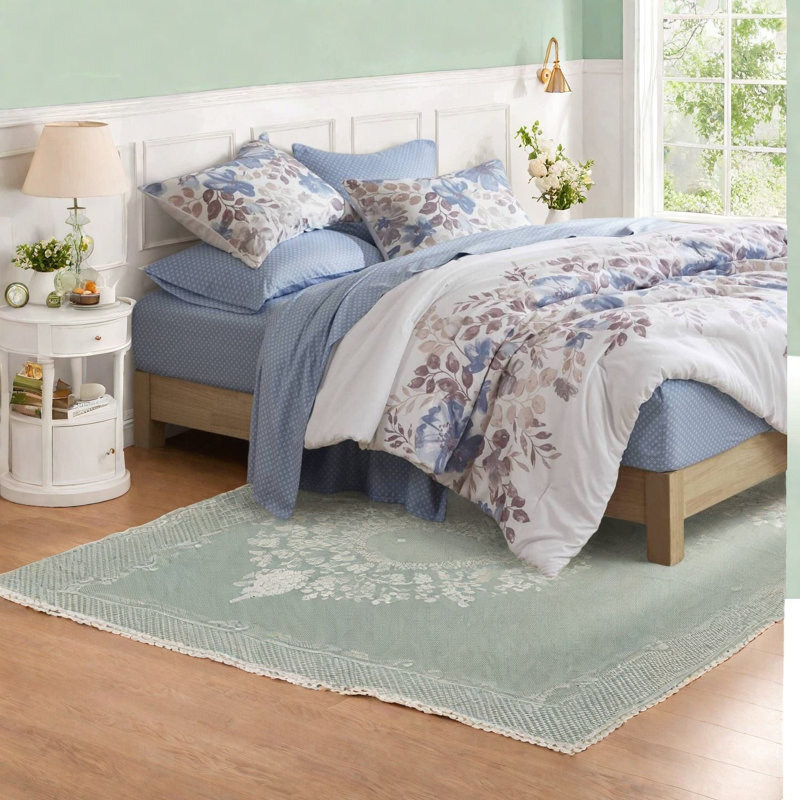 Soft Bedding Sets Polyester King Floral Blue, Modern Home Comfort