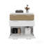 Armoire de rangement en chêne blanc et naturel avec tiroirs