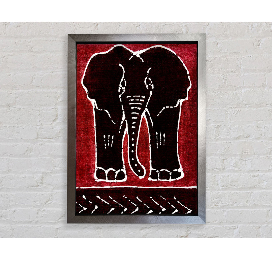 Aborigine Roter Elefant - Druck