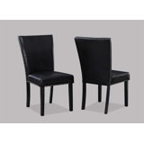 2Pc Transitional Upholstered Side Chair With Nailhead Trim