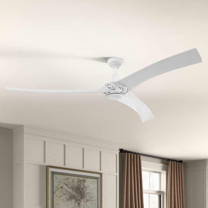 Ventilateur de plafond hélice à DEL à 3 pales de 62 po avec télécommande et ensemble d'éclairage inclus Burwell, Blanc