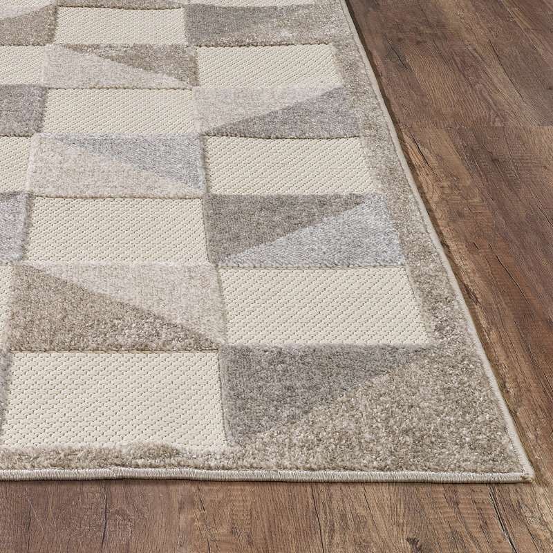 Jacorian Geometric Indoor / Outdoor Rug, Rectangle 3' x 5'