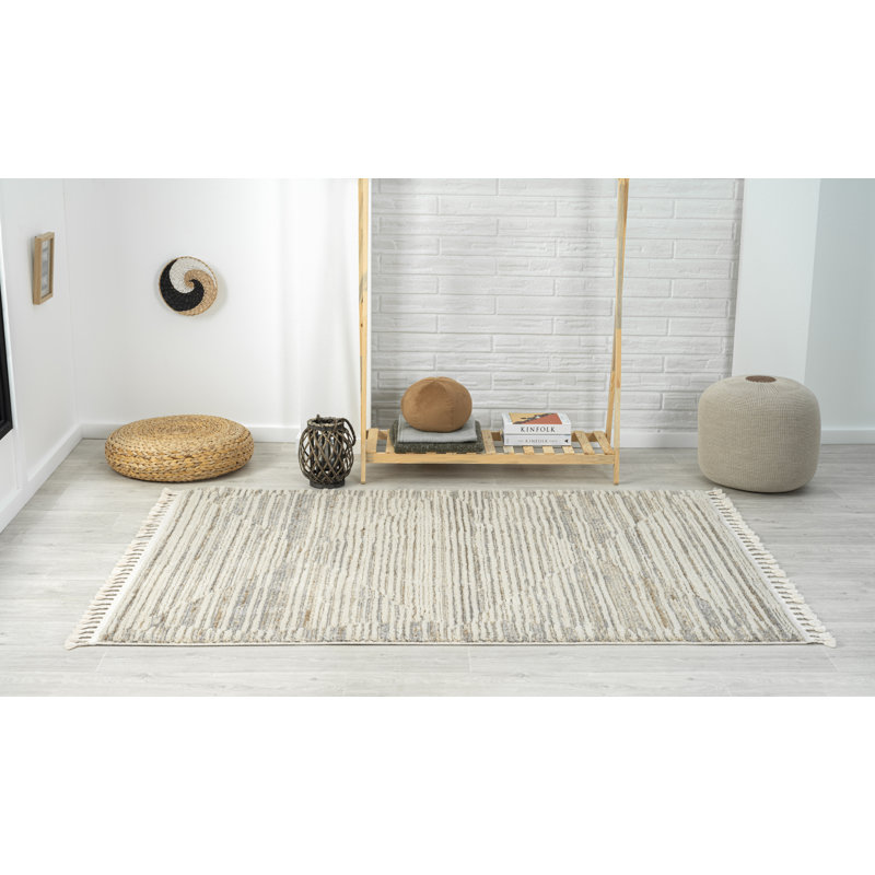 Amira cream Rug, Rectangular 140 x 200cm