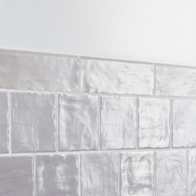 Amagansett Fog Gray Ceramic Bullnose Wall Tile Trim 2x8