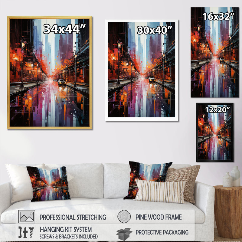 «Colorful Tunnel Urban Reflections», reproduction sur toile, H 32 po x l 16 po x P 1 po, Toile tendue