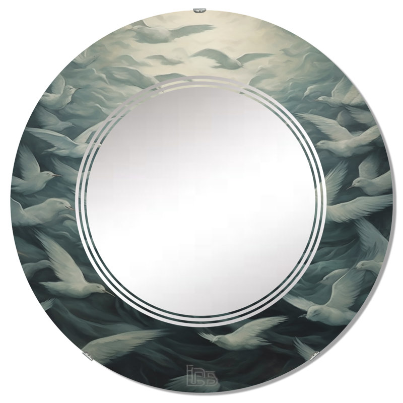 Wiet - Miroir mural méditation rond, 32 po x 32 po