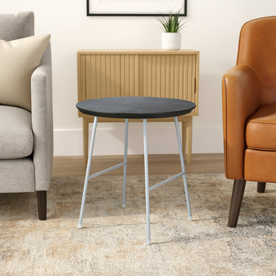 19.7" Wide Modern Round Side Table Minimalist Nightstand Side Table Accent Furniture