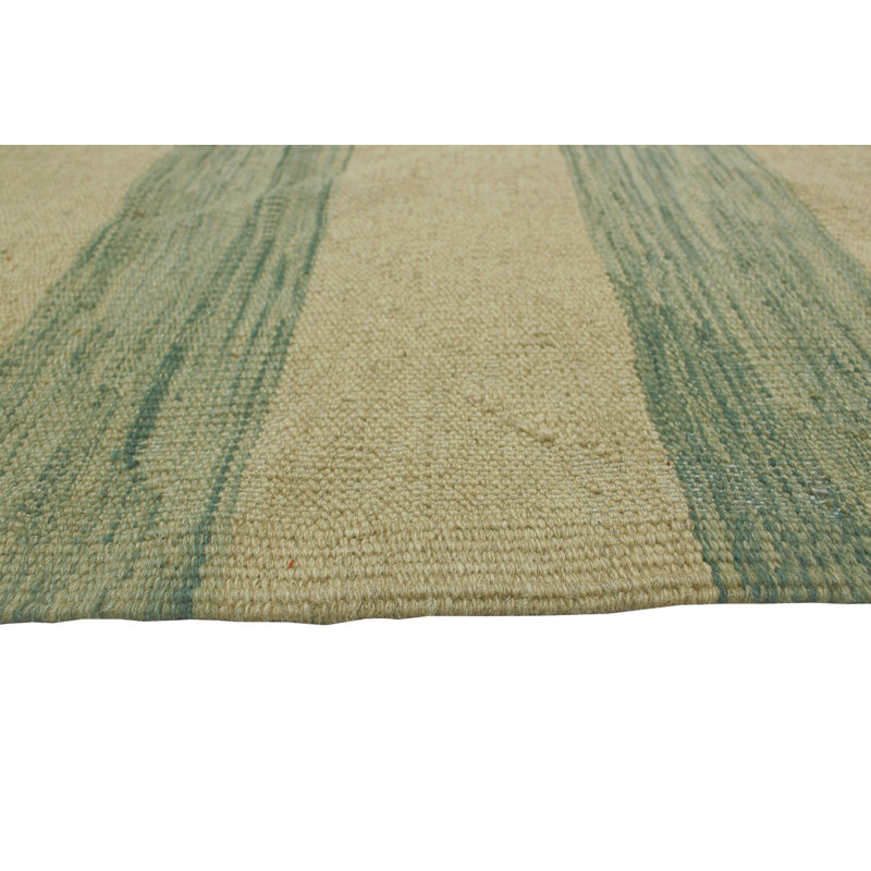 Laine noué à la main vert/gris Tapis décoratif