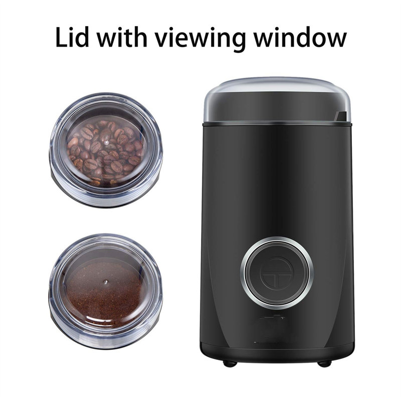 Chengdu Menghejia Technology Co., Ltd. Stainless Steel Electric Blade Coffee Grinder, Black