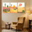 Cactus, paysage désertique avec cactus et soleil, ensemble de 3 impressions sur toile-1939477935