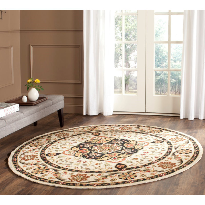 Bryonhall Hand Hooked Performance Oriental Rug, Round 6'