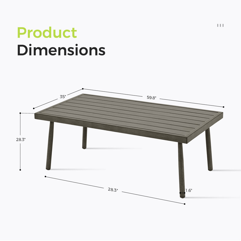 Mariene Rectangular Outdoor Coffee Table , 41 " W 22 " D, Brown