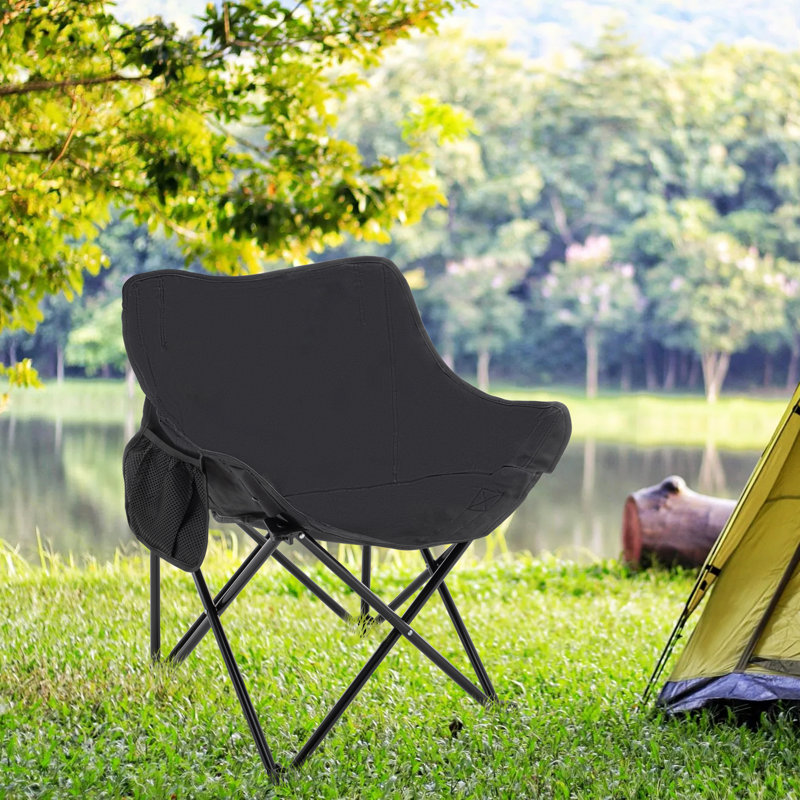 Chaise de camping pliante Stochmal, Noir, noir, noir, noir