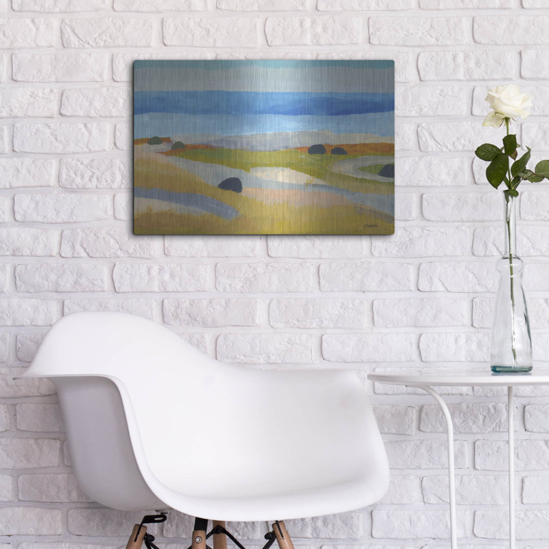 «L Field Man Islande» par Jan Weiss, art mural en métal Lark Manor ™, H 16 po x l 24 po