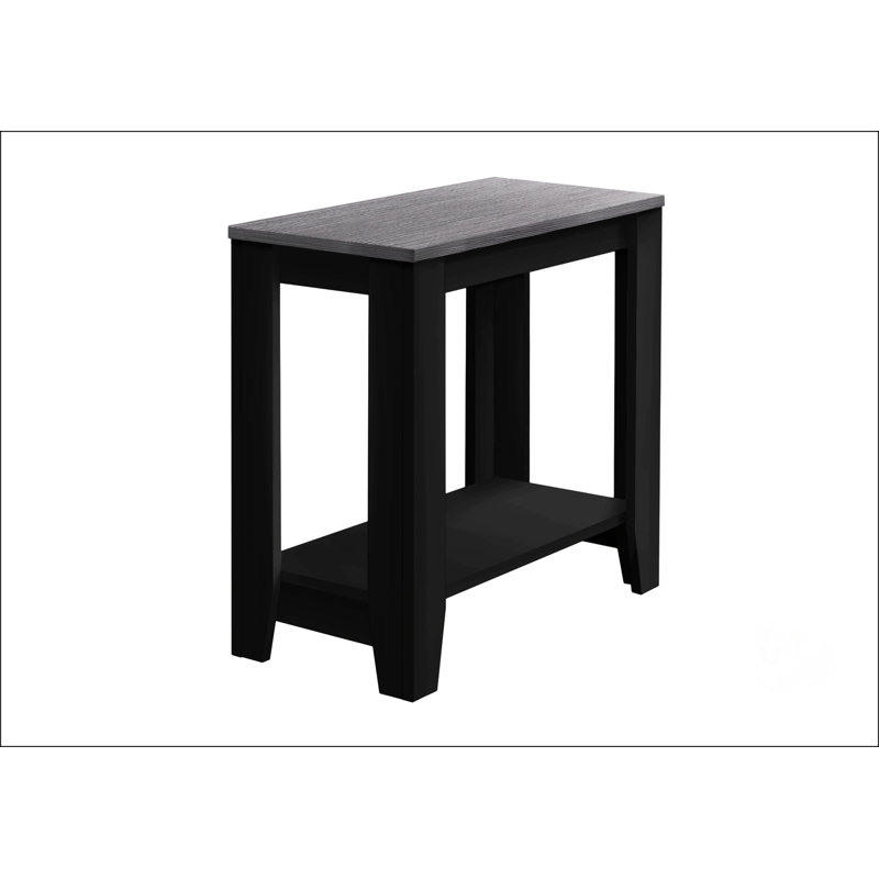 Élégante table d'appoint à 2 niveaux avec plateau rectangulaire épais et tablette fixe, pour les espaces de vie modernes.