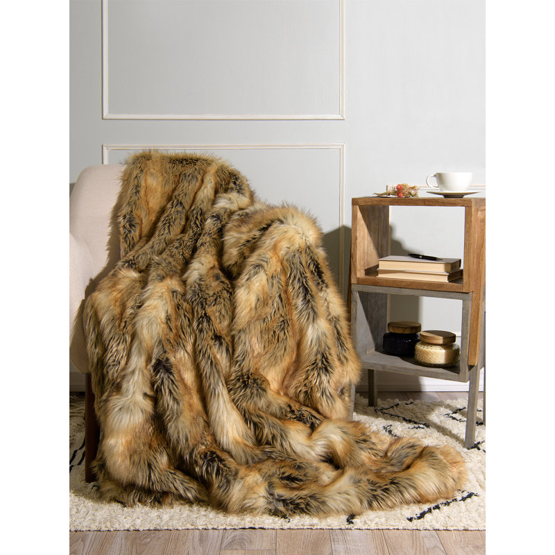 Couverture en fausse fourrure pour animaux de compagnie, L 58 po x l 60 po, Amber