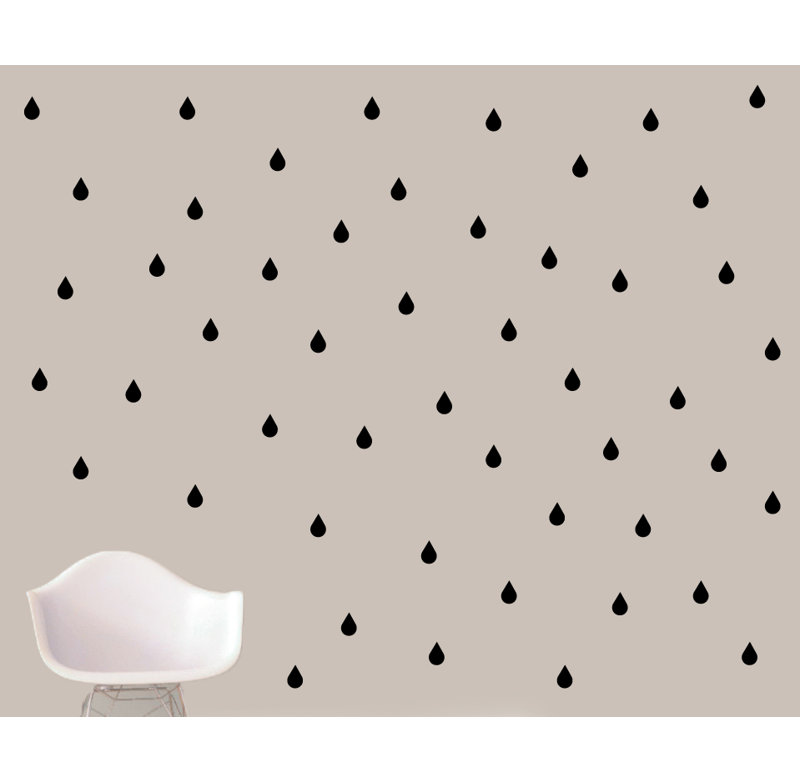 Abstract Non-Wall Damaging Wall Decal, Black