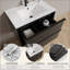 Meuble-lavabo de salle de bain avec lavabo en céramique - Meuble-lavabo mural flottant cannelé avec tiroirs, moderne-1286150498