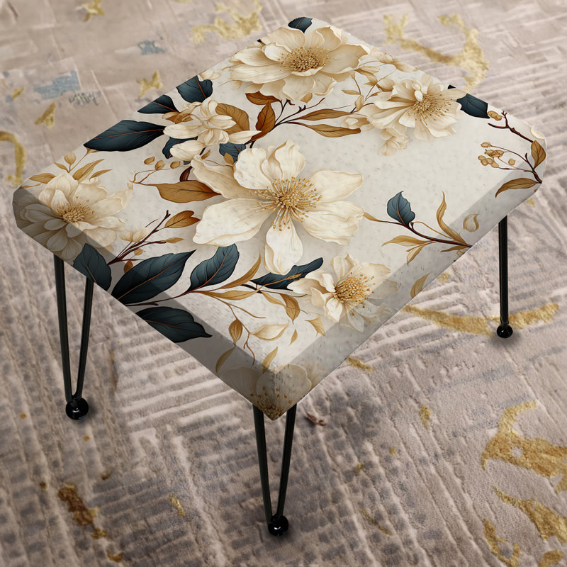 Botanicals de White Lace Inspired - Repose-pieds rectangulaire floral