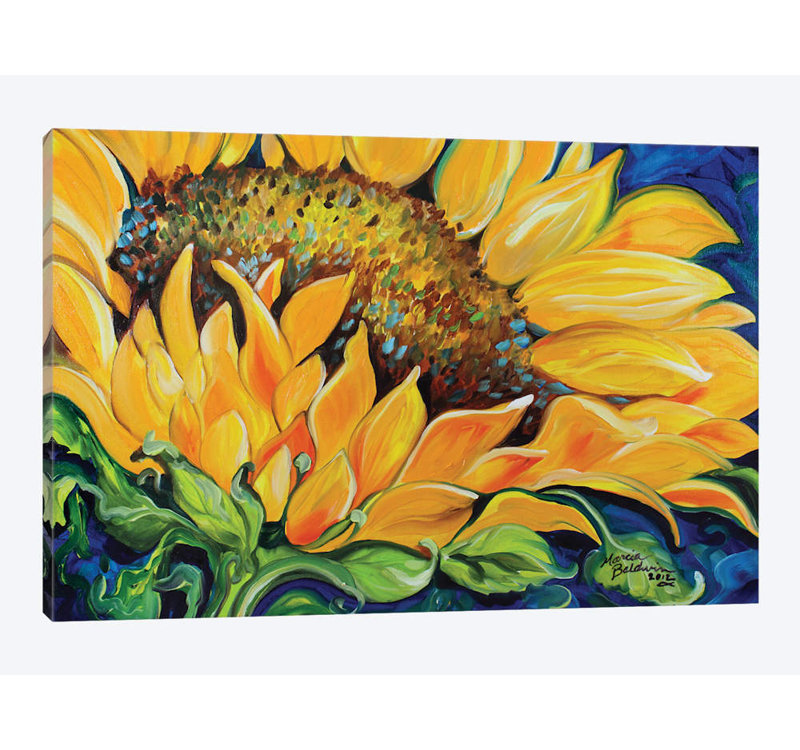 « tournesol septembre », reproduction sur toile, H 18 po x l 26 po x P 1,5 po