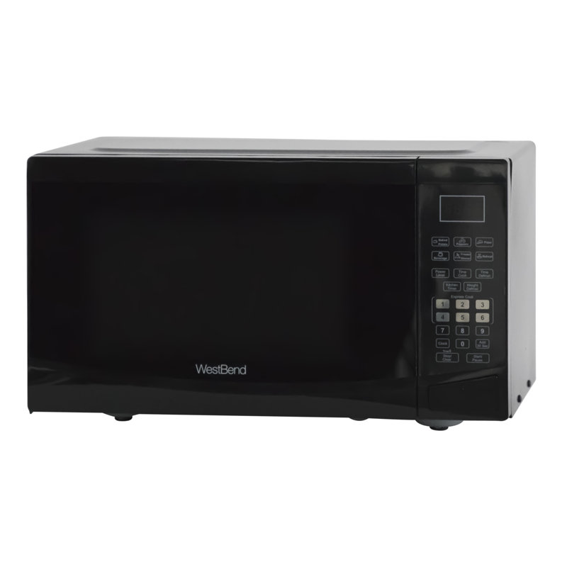 West Bend Compact Black 900-Watt Microwave Oven with LED Light
