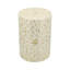 Tabouret décoratif avec motif Capiz doré et blanc