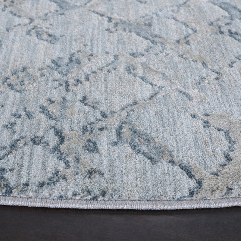 Tapis abstrait bleu clair / gris Anycia, Rectangle 4 pi x 6 pi 2 po