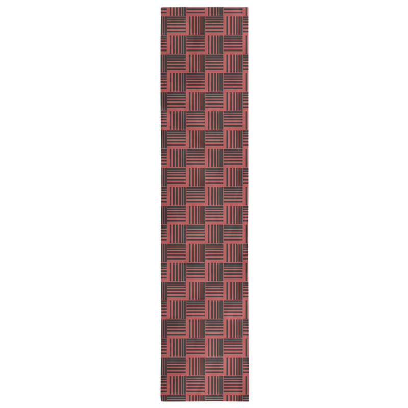 Fractured Stripes Table Runner, 16" x 72", Light Red