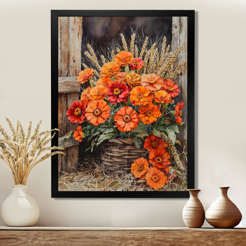 Daugherty - impression sur toile florale, Noir, noir, noir, noir, H 20 po x l 12 po, Reproduction encadrée d'une seule photo