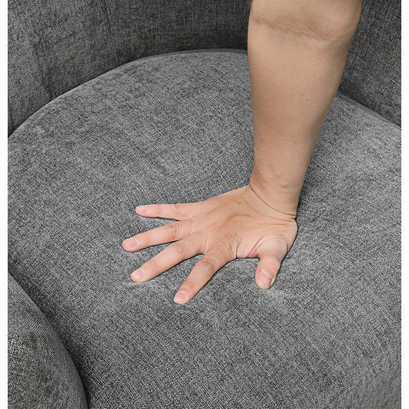 Fauteuil d'appoint rembourré et capitonné, Gris anthracite